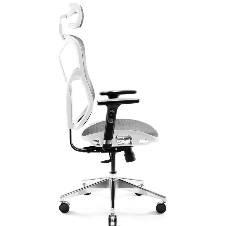DIABLO V-BASIC gaming chair, white and gray armchair