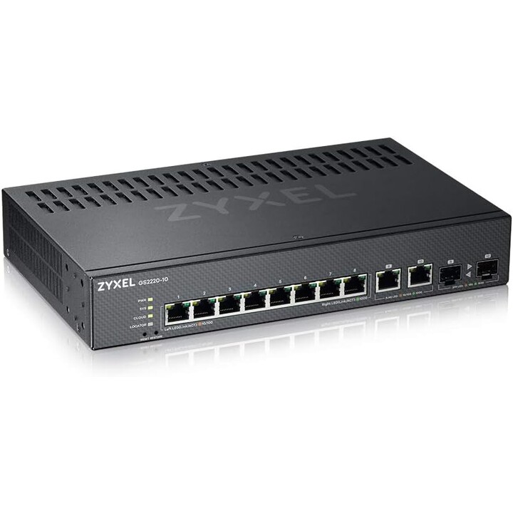 Zyxel GS2220-10-EU0101F commutateur réseau Géré L2 Gigabit Ethernet (10/100/1000) Noir