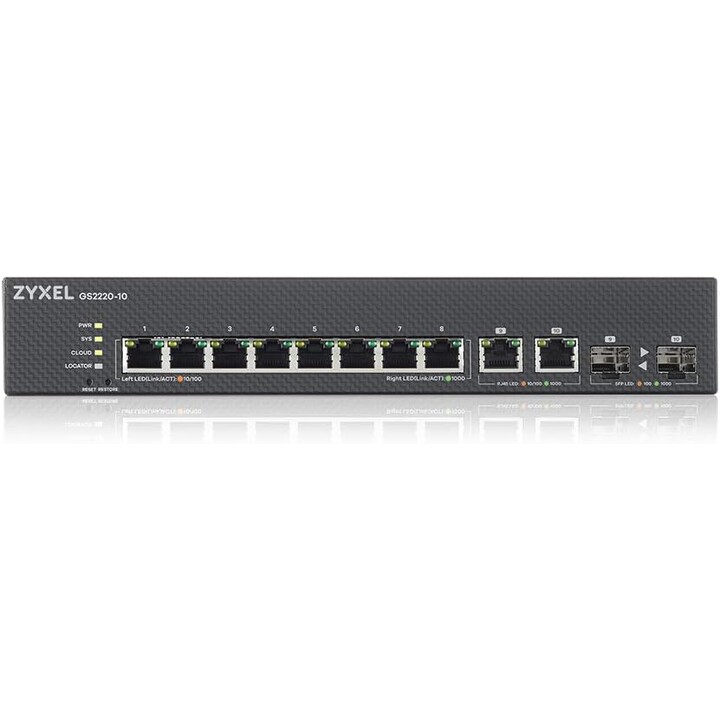 Zyxel GS2220-10-EU0101F commutateur réseau Géré L2 Gigabit Ethernet (10/100/1000) Noir