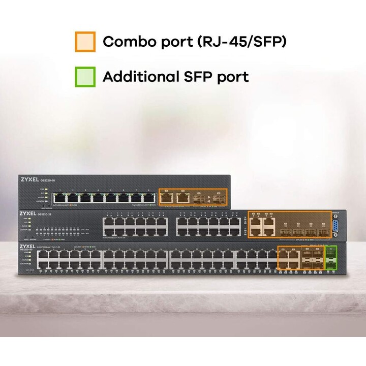 Zyxel GS2220-10-EU0101F commutateur réseau Géré L2 Gigabit Ethernet (10/100/1000) Noir