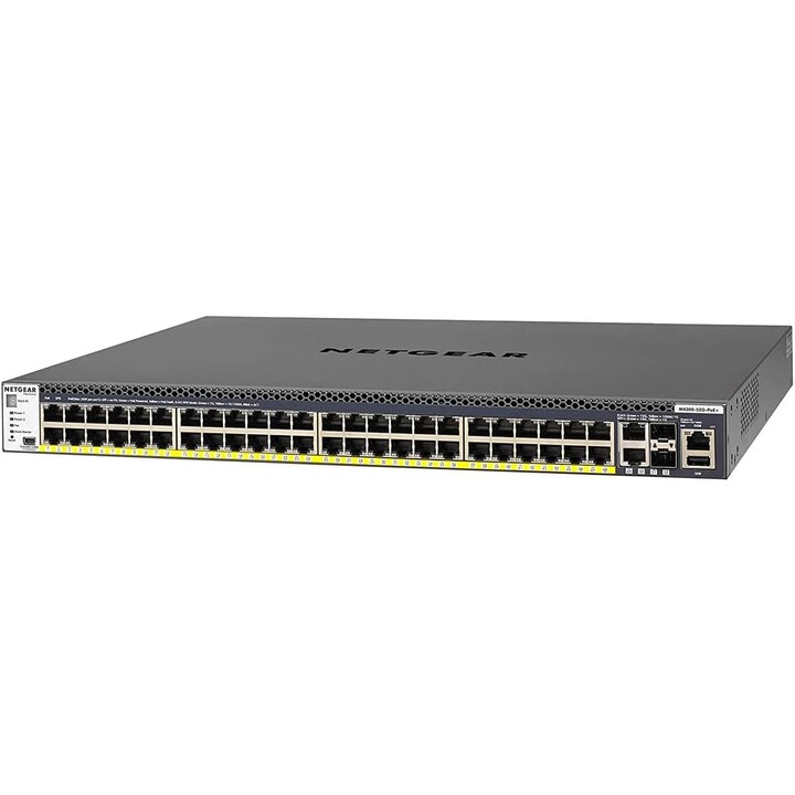 Netgear M4300-52G-PoE+ 1000W PSU Managed L2/L3/L4 Gigabit Ethernet (10/100/1000) Power over Ethernet (PoE) 1U Schwarz 