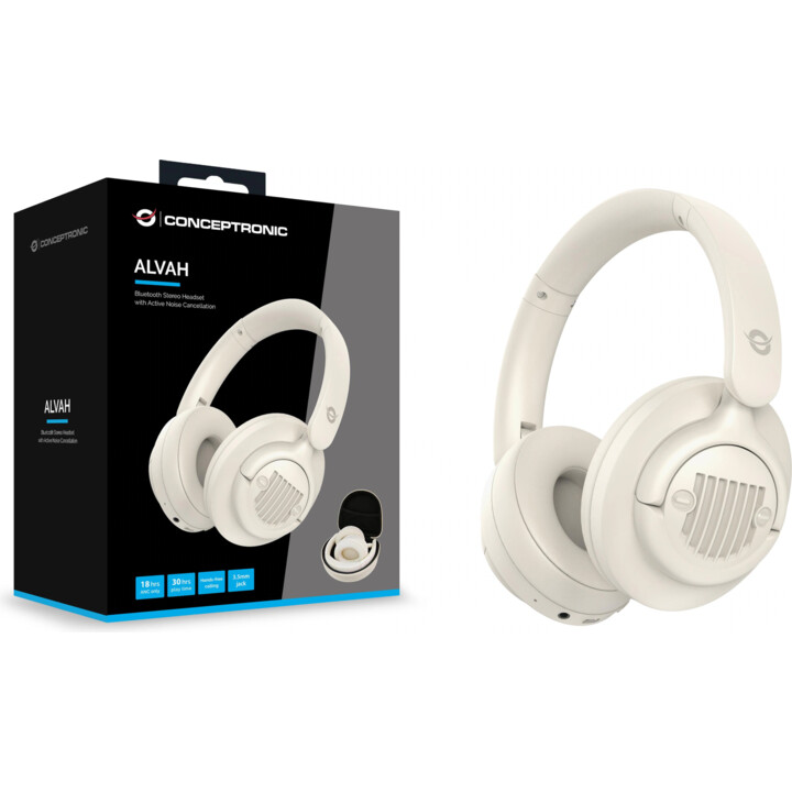 Casque + micro conceptronic alvah02c prise bluetooth anc blanc