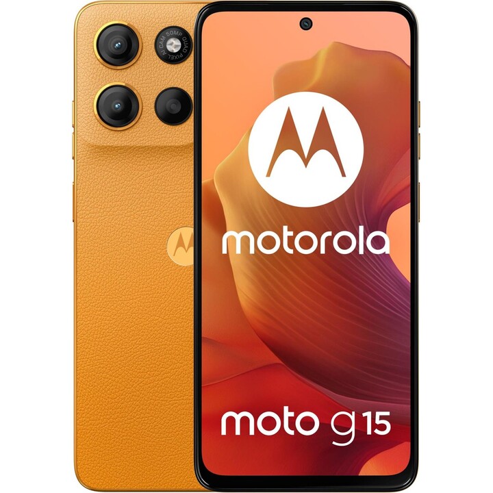 Motorola Moto G15 17,1cm (6.72), 8GB 128GB, Smartphone 4G Dual SIM, Android 15, USB tipo C, 5200mAh, Arancione