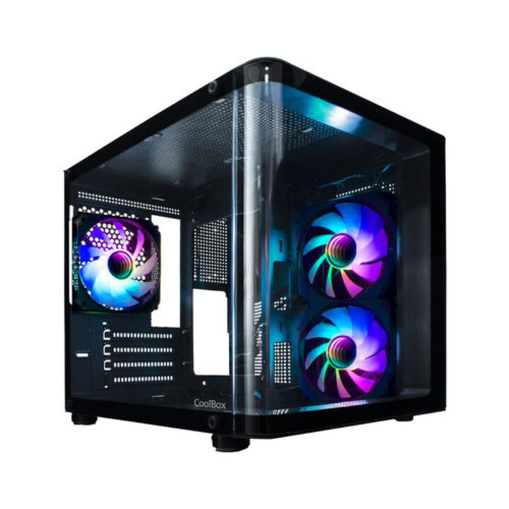 coolbox gm100 vision mid-tower/atx case com fonte usb3.0 preta a-rgb com janela