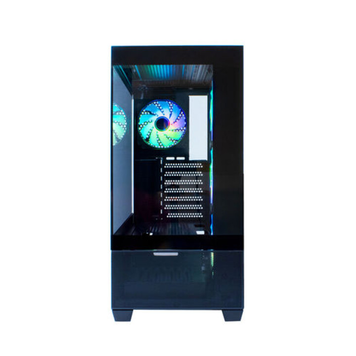 custodia coolbox ga250 vision mid-tower/atx con sorgente usb 3.0 nera a-rgb con finestra