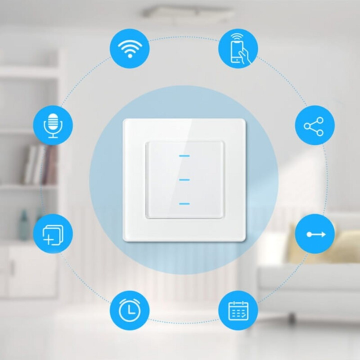 Avatto N-TS10-W3 3 bouton WiFi Smart Touch Interrupteur blanc