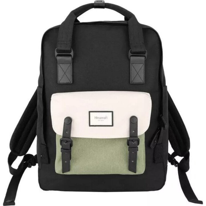 Mochila para laptop Himawari 1010 preta e verde