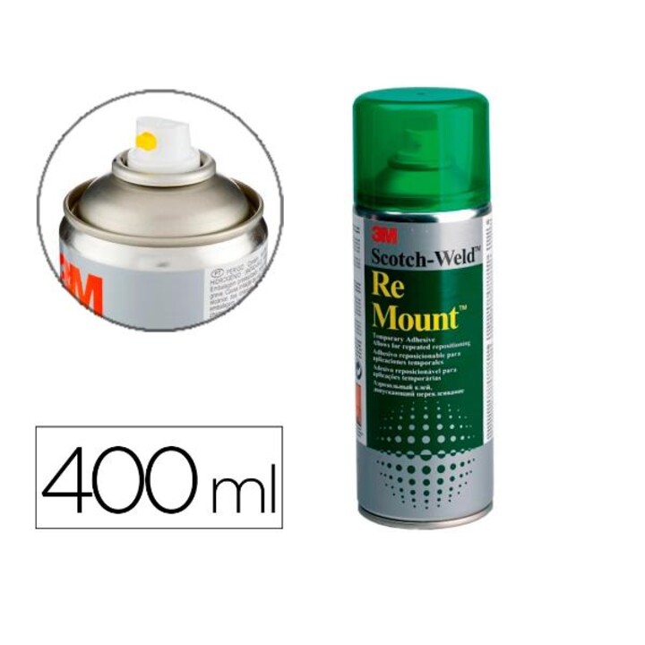 Colla rimontante spray 3M, adesivo riposizionabile all´infinito, flacone da 400 ml.