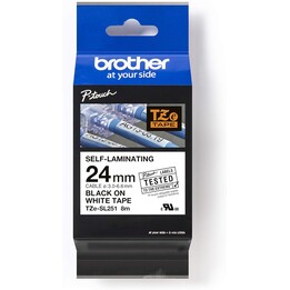Brother TZe-SL251 selbstlaminierendes Band schwarz auf weiß 24 mm