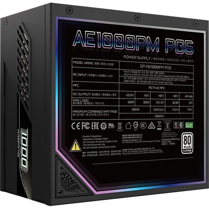 Gigabyte Aorus Elite Platinum ATX 3.1 1000W Power Supply