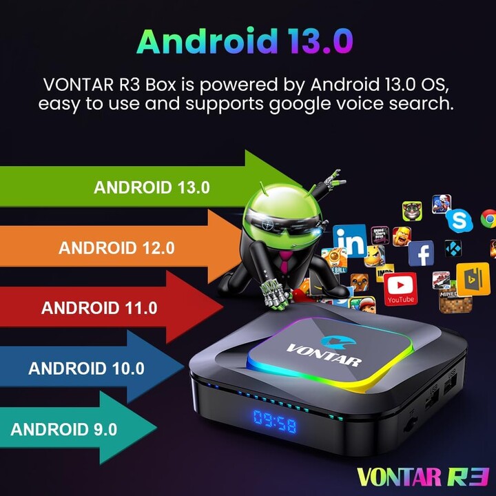 Vontar R3 RK3528 4GB/64 GB WiFi6 Android 13.0 - Android TV