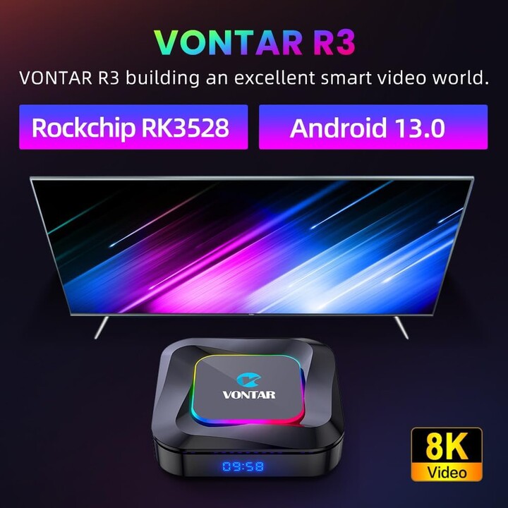 Vontar R3 RK3528 4GB/64 GB WiFi6 Android 13.0 - Android TV