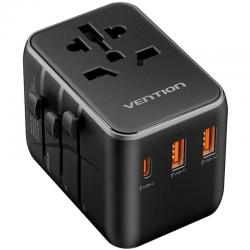 Vention FJEB0 Universal-Wandladegerät/Universal-Steckdose/1xUSB Typ-C/2xUSB/65W