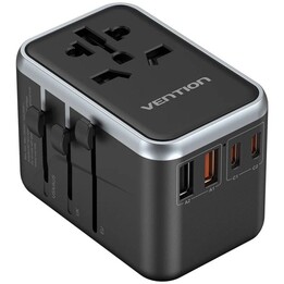Vention FJFB0 Caricatore da muro universale/ Presa di corrente universale/ 2xUSB Type-C/ 2xUSB/ 65W