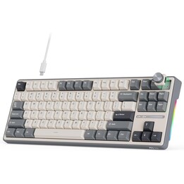 Royal Kludge R87Pro Iso-es RGB Hot-Swappable Switch cremige drahtlose halbe Grau
