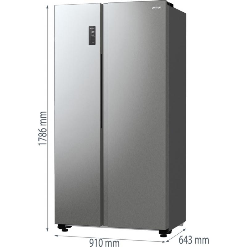 Gorenje NRR9185EAXL nevera puerta lado a lado Independiente 550 L E Plata