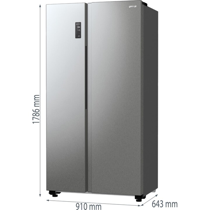 Gorenje NRR9185EAXL nevera puerta lado a lado Independiente 550 L E Plata