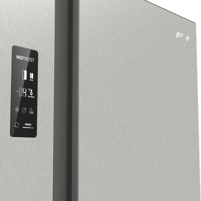 Gorenje NRR9185EAXL nevera puerta lado a lado Independiente 550 L E Plata