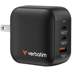 Verbatim Mini GaN-Wandladegerät / 2xUSB Typ-C / 1xUSB / 70 W Universal-Wandladegerät