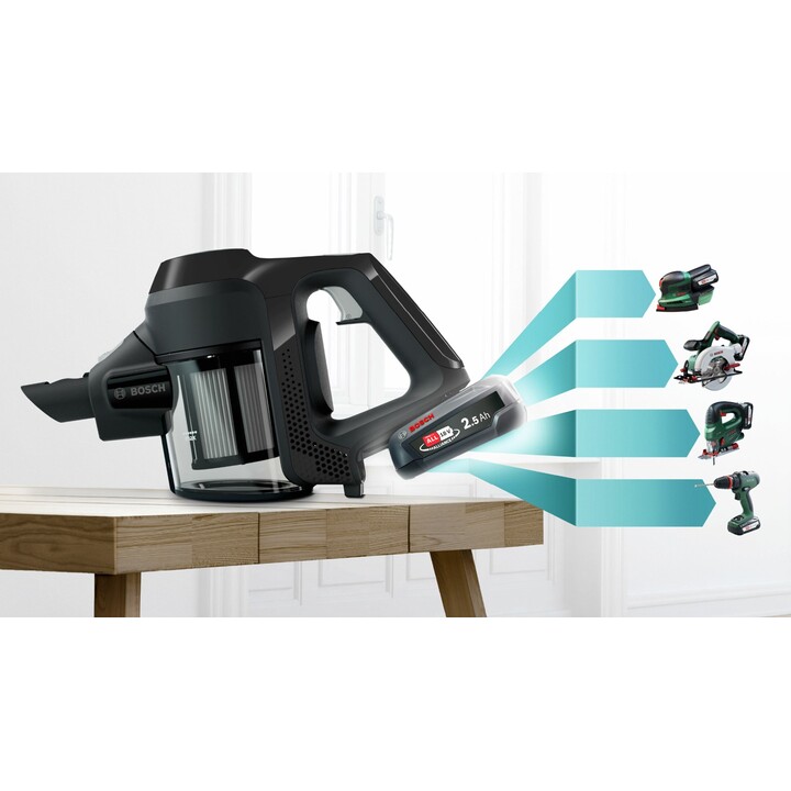 Bosch Serie 6 BBS611BSC Stabstaubsauger/Elektrischer Besen 2-in-1-Stabstaubsauger Akku Trocken Beutellos Schwarz 2,5 Ah
