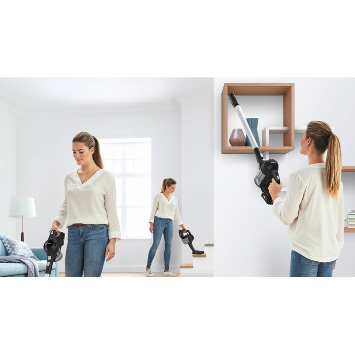 Bosch Serie 6 BBS611BSC Upright Vacuum Cleaner and Electric Broom 2 in 1 Broom Vacuum Cleaner Battery Dry Bagless Black 2.5 Ah