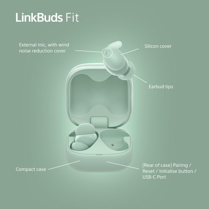 Sony LinkBuds Fit Cuffie wireless/con microfono/Bluetooth/Verde