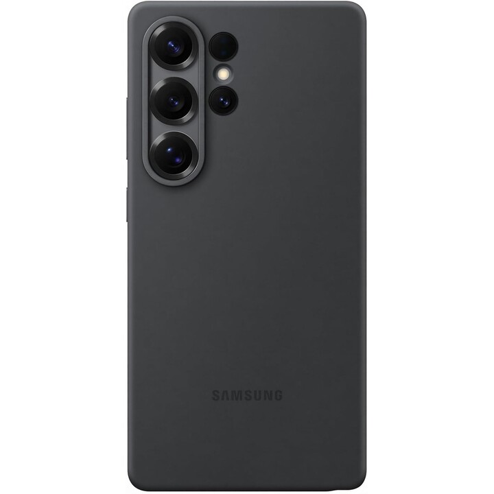 Coque en silicone Samsung pour Galaxy S25 Ultra, noire