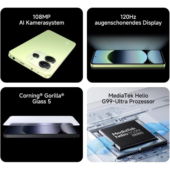 Xiaomi Redmi Anmerkung 14, 8+256 GB, 108MP AI -Kamerasystem, 5500mAh -Akku, KI -Funktionen, lila