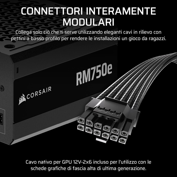 Corsair RM750e 2025 80 Plus Gold 750W ATX 3.1 PCIE 5.1 Modular