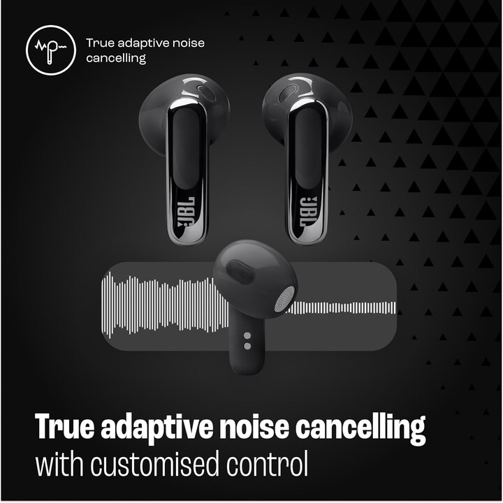JBL Live Flex 3 Auriculares com Cancelamento de Ruído Adaptativo Verdadeiro, Preto