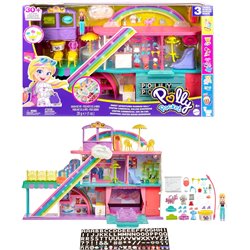 Mattel HHX78 Polly Pocket, 3-Tier Rainbow Shopping Mall