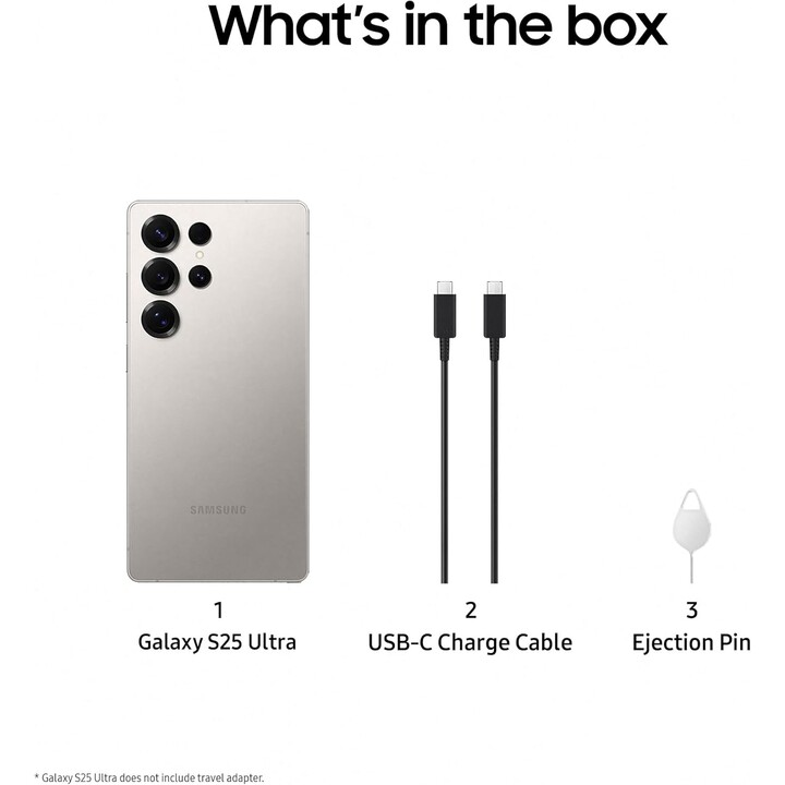 Samsung Galaxy S25 Ultra S938, 12 GB+256 GB, Galaxy AI, 200 MP Kamera, S Stift, Titangrau