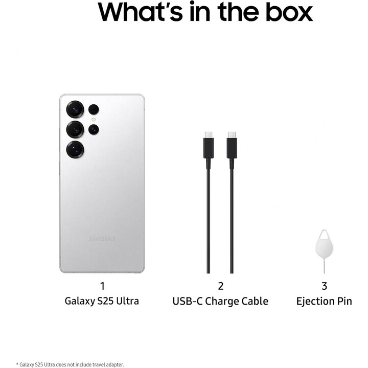 Samsung Galaxy S25 Ultra S938, 12 GB+256 GB, Galaxy AI, fotocamera da 200 MP, S Pen inclusa, argento in titanio