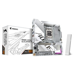 Placa-mãe Gigabyte B850m Aorus Elite Wifi6e Ice - Processadores Amd Ryzen série 9000, 12+2+1 fases Vrm digitais, até 8200 mhz Dd