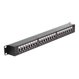 Delock Patch Panel with Couplers RJ-45 x24 Black