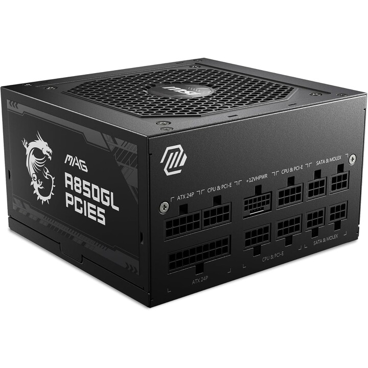 MSI MAG A850GL PCIE5 II 80 Plus Gold 850W ATX 3.0 PCIE 5.0 Modular Negro