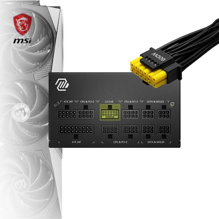 MSI MAG A850GL PCIE5 II 80 Plus Gold 850W ATX 3.0 PCIE 5.0 Modular Negro
