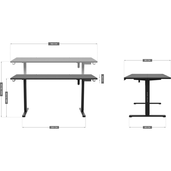 Mark Leader Electric Desk 7.6 Black