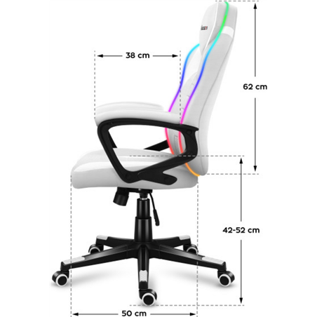 Huzaro Chaise de jeu Force 2.5 Rgb Mesh Blanc