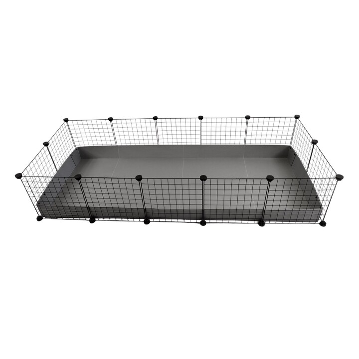C&C 5x2 gabbia modulare maiale coniglio riccio argento 180 x 75 x 37 cm