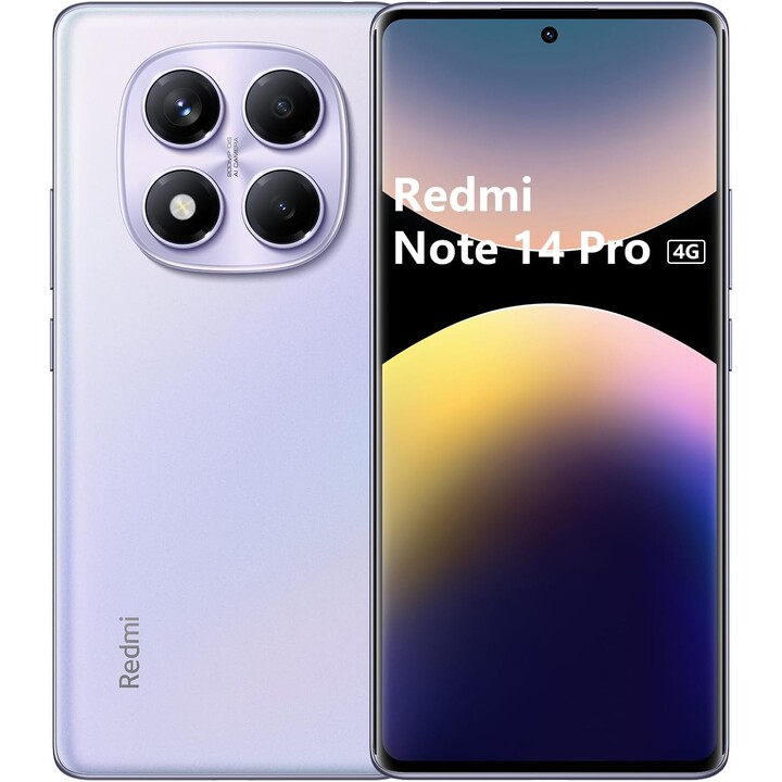 Xiaomi Redmi Note 14 Pro, 4G Smartphone 12+512GB, 50 Million Pixels, NFC Function, Purple