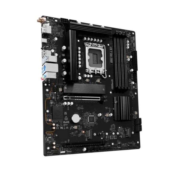 Asrock B860 Pro-a Wifi board, intel,1851,b860,4ddr5,256gb,1hdmi+1dp,4sata3+2m.2,2.5gblan,wifi6e+bt5.3,8usb3.2+2usb Type-c,atx