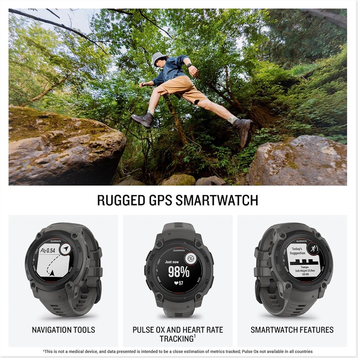 Garmin Instinct E, GPS Smartwatch, 40 mm, wasserfest, integrierte Sport-Apps, Schwarz