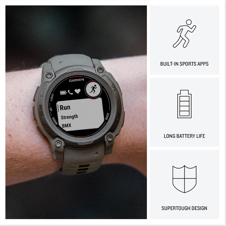 Garmin Instinct E, GPS Smartwatch, 40 mm, wasserfest, integrierte Sport-Apps, Schwarz