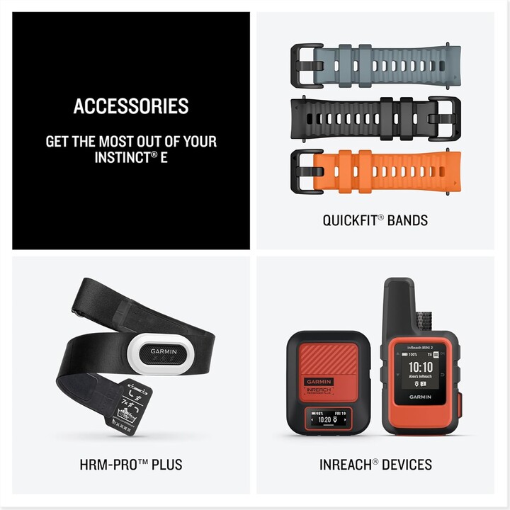 Garmin Instinct E, GPS Smartwatch, 40 mm, wasserfest, integrierte Sport-Apps, Schwarz