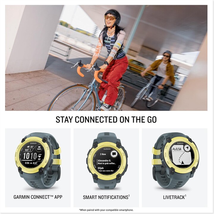 Garmin Instinct E, GPS Smartwatch, 40mm, resistente à água, aplicativos esportivos embutidos, cinta preta, amarelo