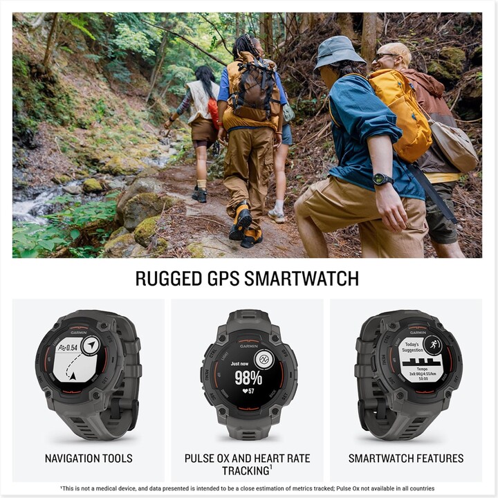 Garmin Instinct E, smartwatch GPS, 45 mm, resistenti all'acqua, app sportive integrate, nero
