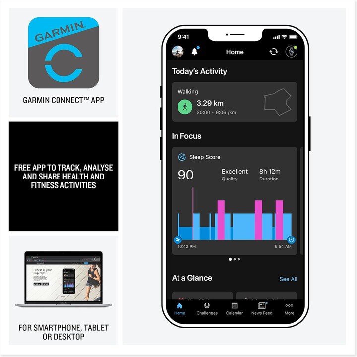 Garmin Instinct E, GPS Smartwatch, 45 mm, wasserfest, integrierte Sport-Apps, schwarz