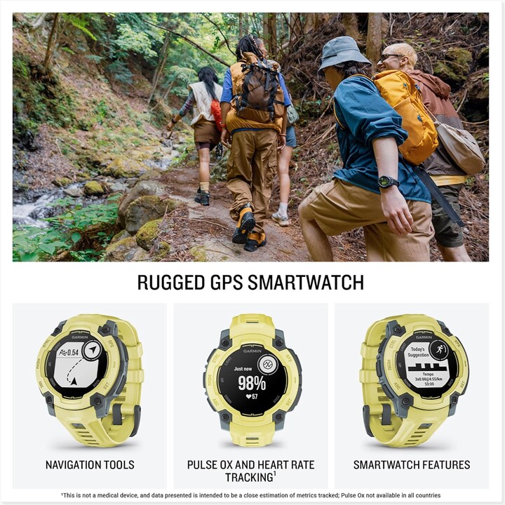 Garmin Instinct E, GPS Smartwatch, 45 mm, resistente al agua, aplicaciones deportivas incorporadas, amarillo