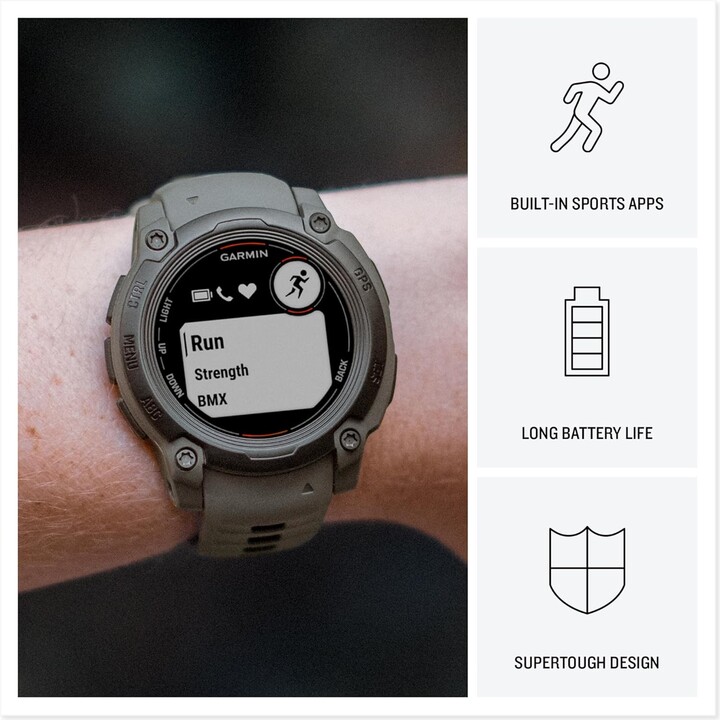 Garmin Instinct E, smartwatch GPS, 45 mm, resistenti all'acqua, app sportive integrate, giallo